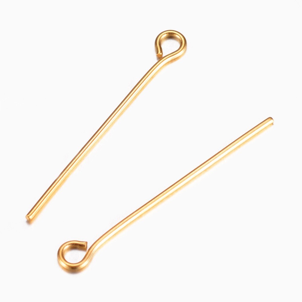 Jewelry Making Head Pins - 20 قطعة من دبابيس العين الذهبية