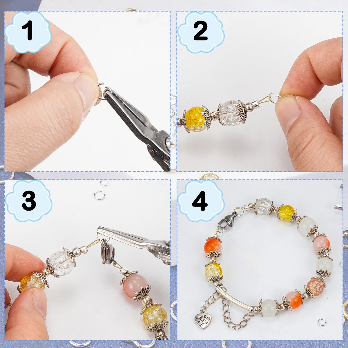 حلقات قفز حديدية مفتوحة للربط، - مراجعة Jewelry Making Closed Jump Rings وسعره